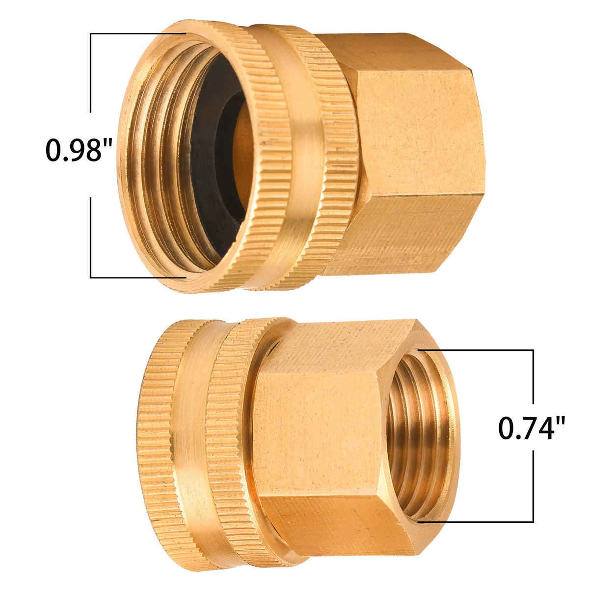 Garden Hose Adapter Sets, Double Male/Female Brass Connector, 3/4 GHT to 1/ 2NPT, 8 Washers – PWaccs