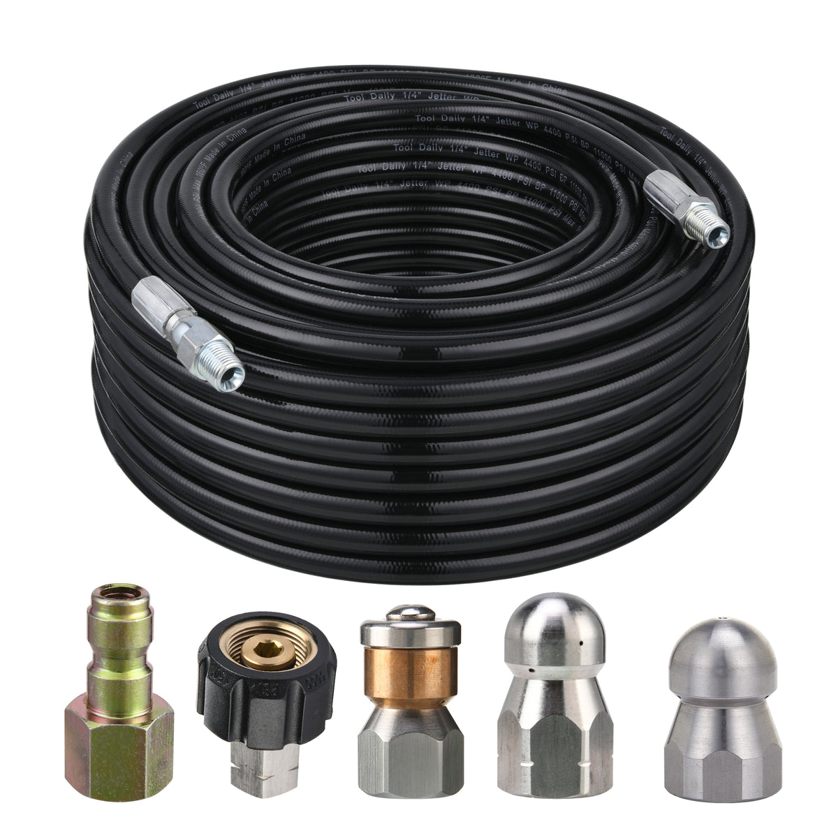 Pressure Washer Sewer Jetter Kit 100 FT Hose 1 4