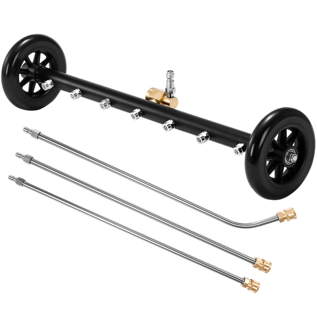 Dual-Function Undercarriage Cleaner, 24 Inch Water Broom for Pressure Washer with 7 Nozzles 4000 PSI