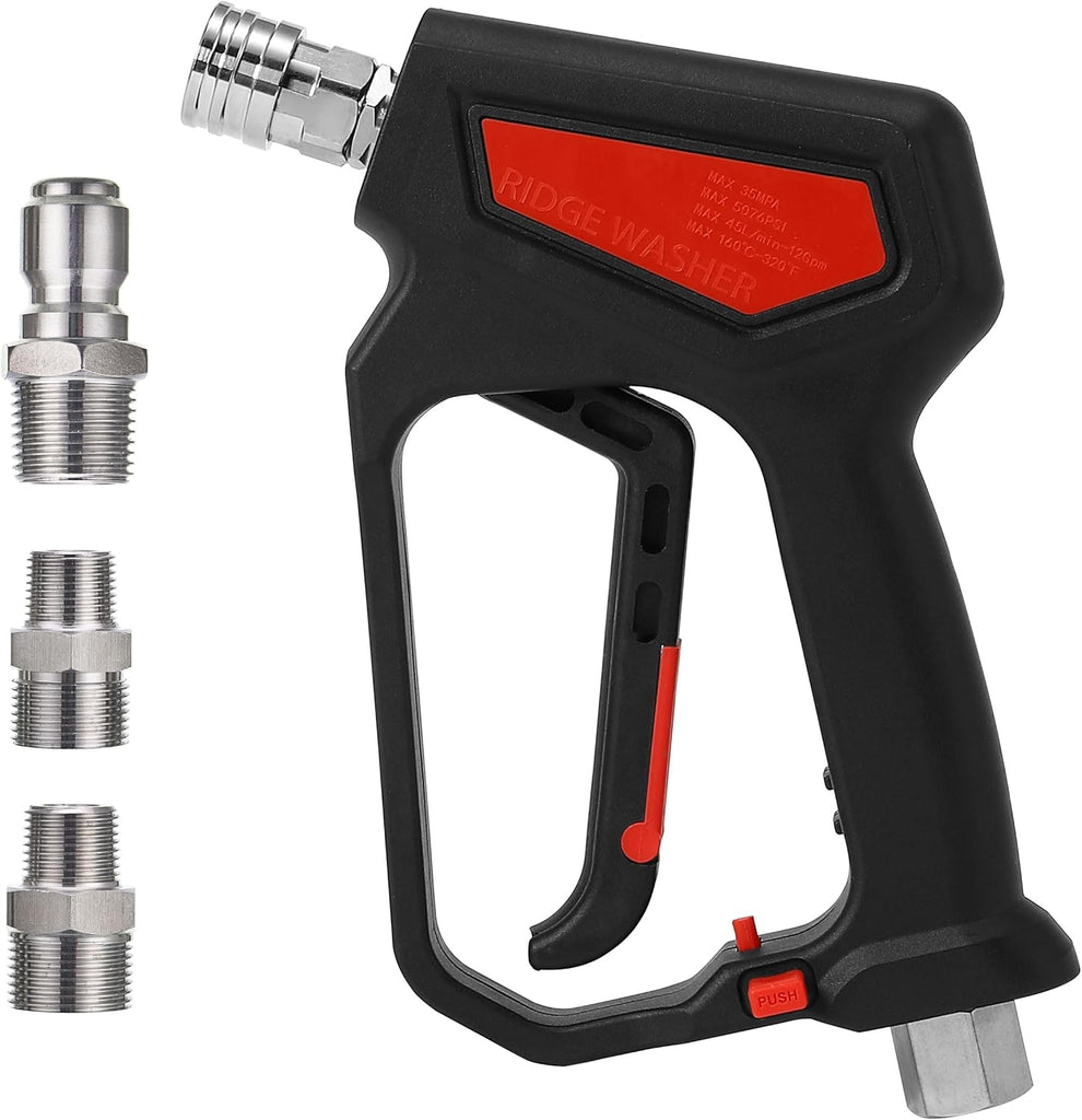 Pressure Washer Gun 5000 PSI, 12 GPM, High Pressure Spray Gun with 1/4" Quick Connector