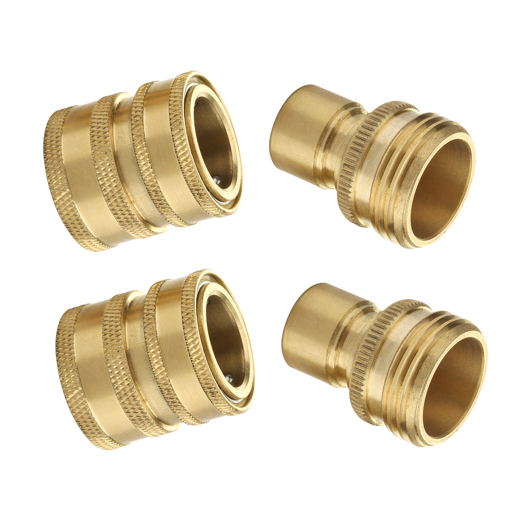 Garden Hose Adapter Set Replacement Accesssories, Quick Connect, Solid Brass, 2-Set