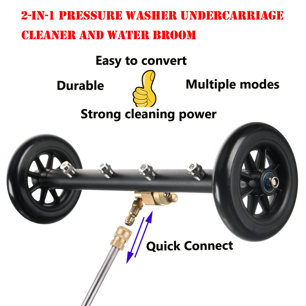 Esukceso Pressure Washer Undercarriage Cleaner - 4000 PSI Under Car Washer Water Broom - Compact With Quick Connect