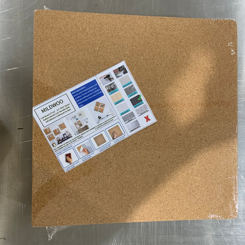 4x4x1/2 Natural Cork Board Tiles – Square Wall Coasters, Half Inch Thick, Made In Portugal, Coaster Brand