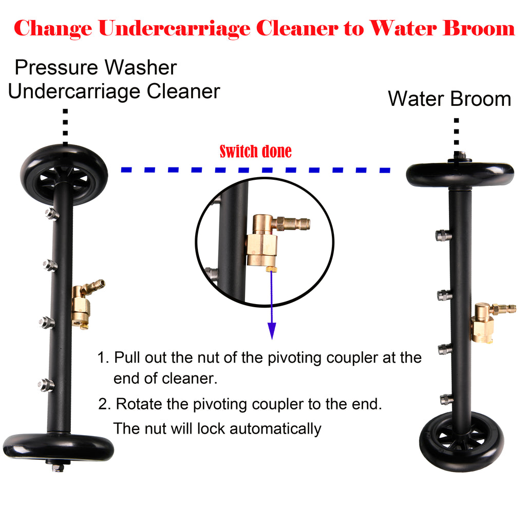 Premium Undercarriage Washer plus Water Broom, Dual-function Surface  Cleaner Kit – PWaccs