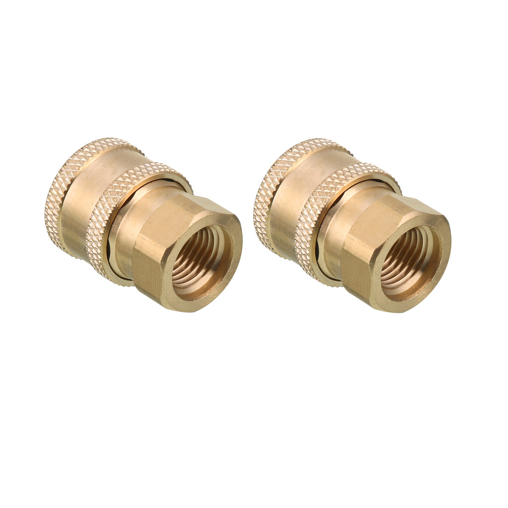 Pressure Washer Adapter, 1/4" Quick Connect & NPT thread, Brass, 5,000 PSI, 2-Pack