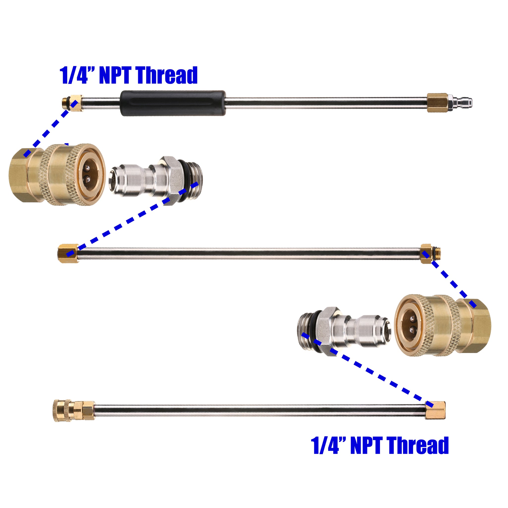 Pressure Washer Adaper, 1/4" Quick Connect Set, 5,000 PSI PWaccs