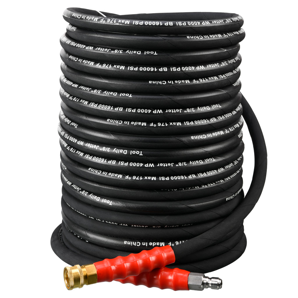 Commercial Pressure Washer Hose, 50 Ft. X 3/8 In. Quick Connect, 4,000 PSI