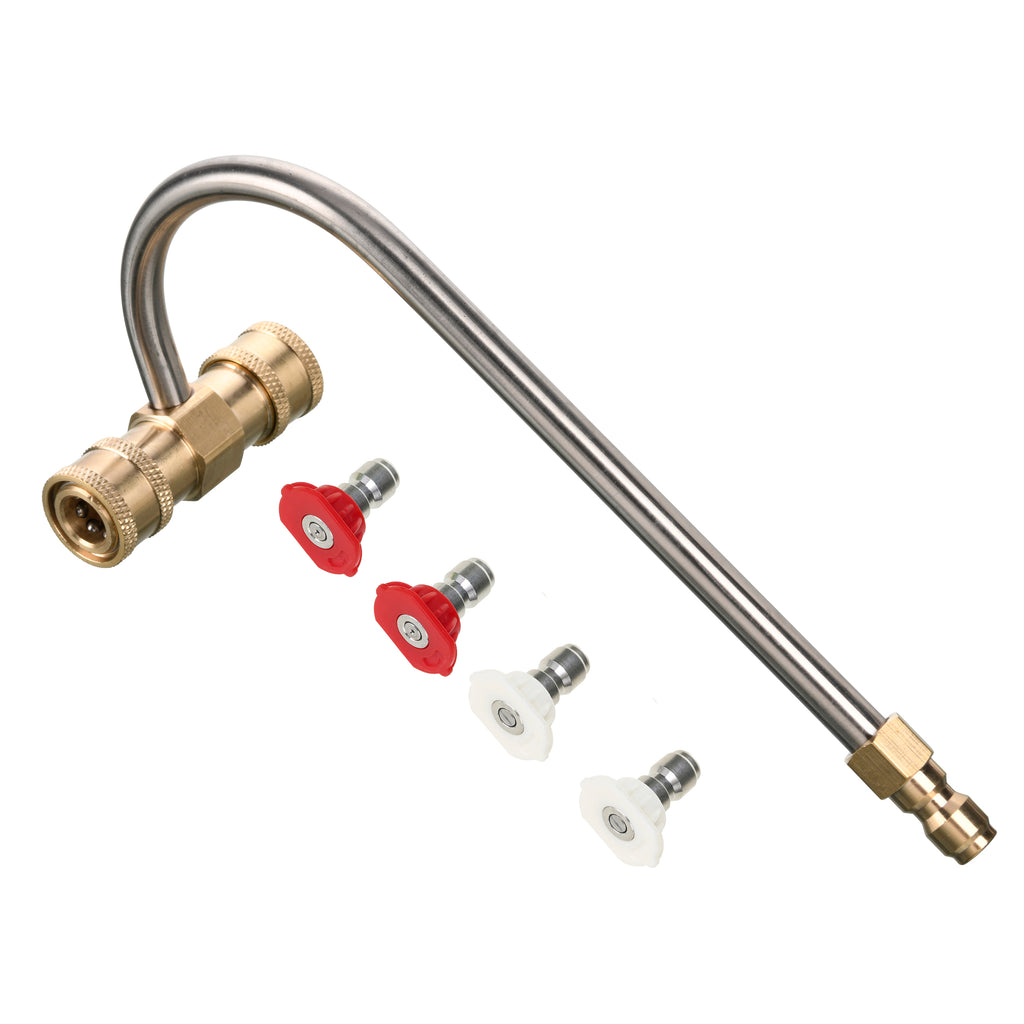 Gutter Cleaning Attachment for Pressure Washer, 4 Nozzle Tips, 1/4" Quick Connect, 4,000 PSI