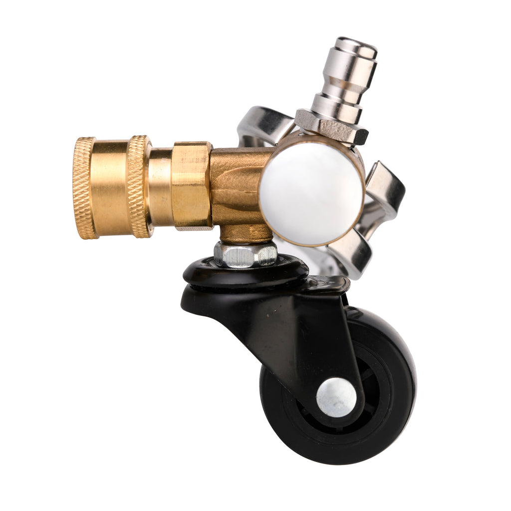 Undercarriage Cleaner Swivel Wheel for PressurIe Washer, Underbody Car Wash, 1/4" Quick, 4000 PSI