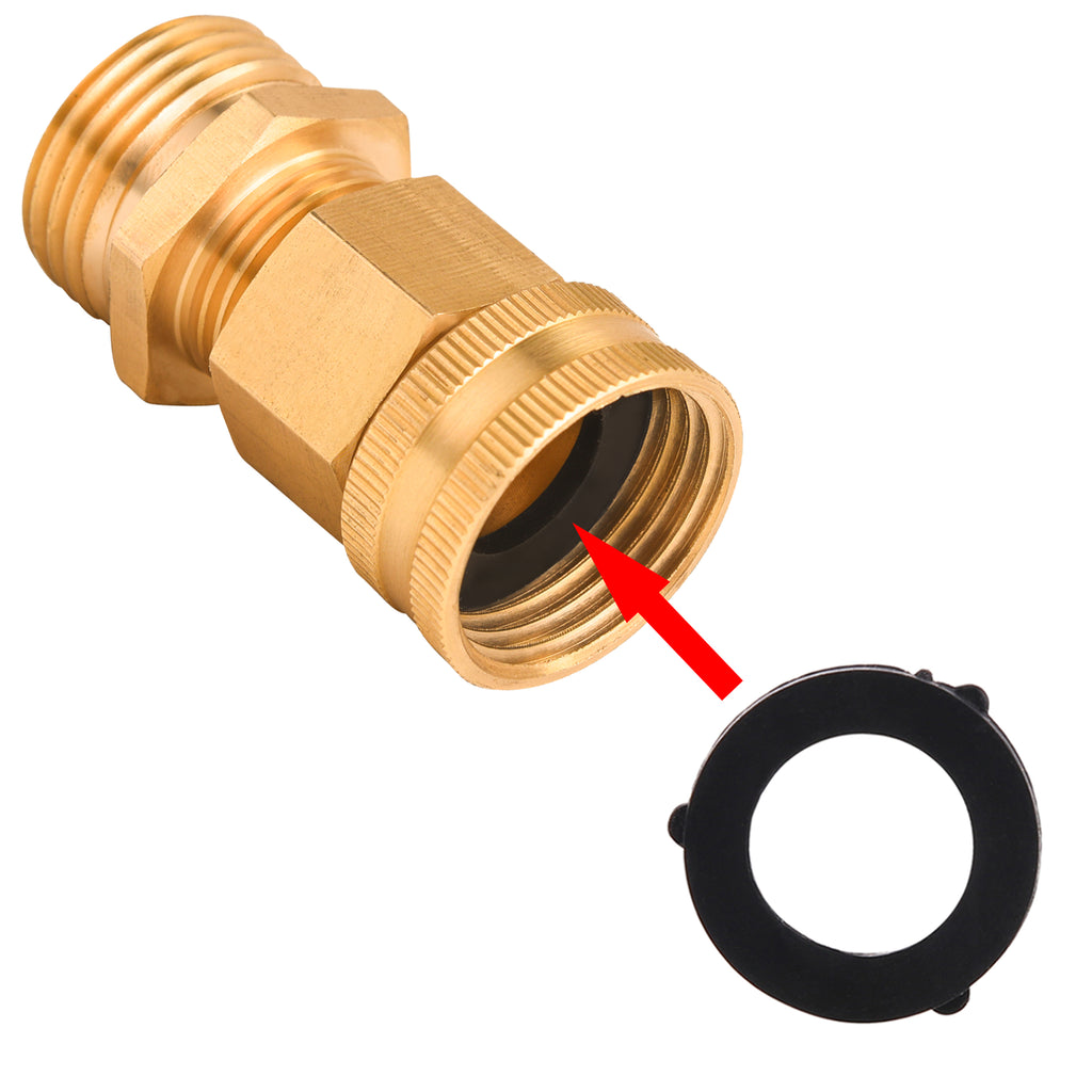 Garden Hose Adapter Sets, Double Male/Female Brass Connector, 3/4