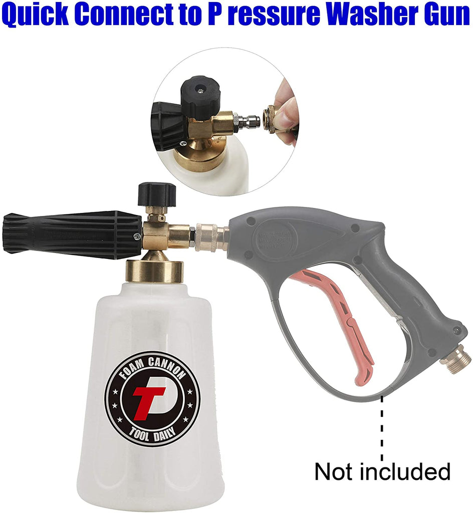 Pressure Washer Foam Cannon Orifice 1.25, Extra 1.1mm Orifice Nozzle, 1/4" QC PWaccs