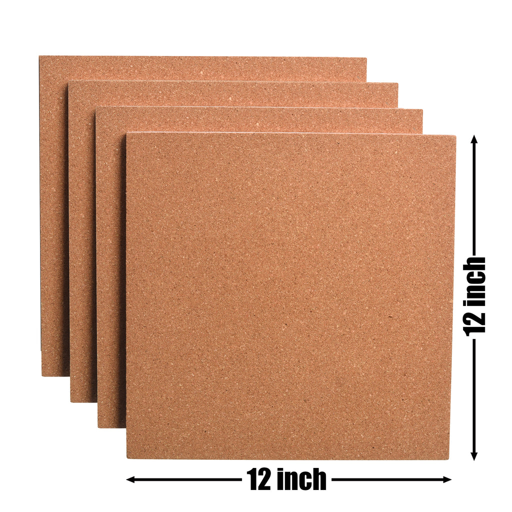 Hexagon Cork Board Tiles Self Adhesive, Pin Board Decoration, 4 Pack with  40 Push Pins 