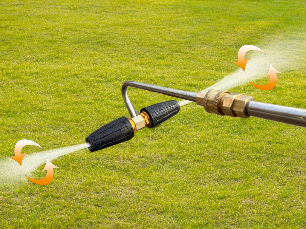 Pressure Washer 1/4" QC Gutter Cleaner Attachment, 2 Rotating Turbo Nozzles PWaccs